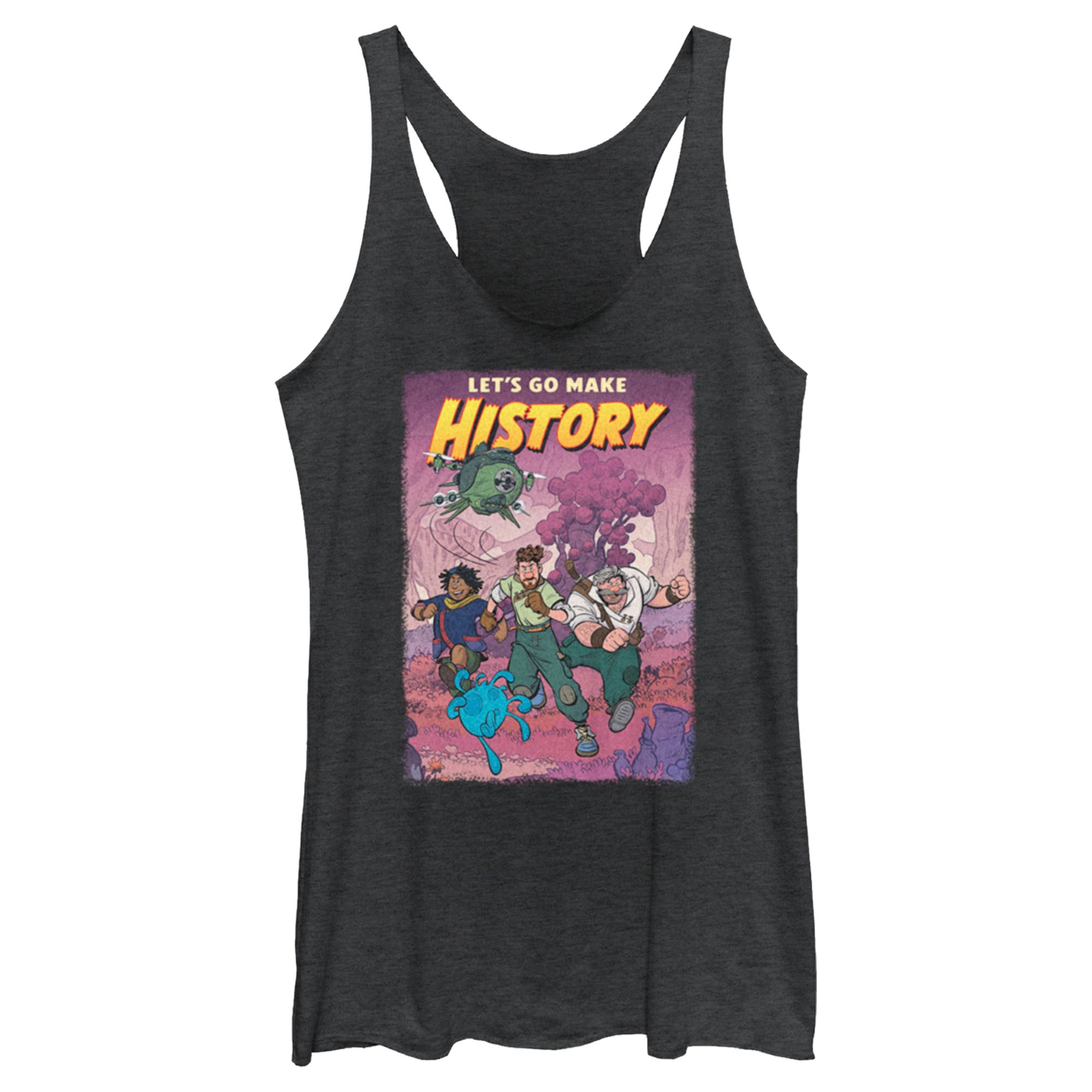 Women’S Strange World Let’S Go Make History Racerback Tank Top