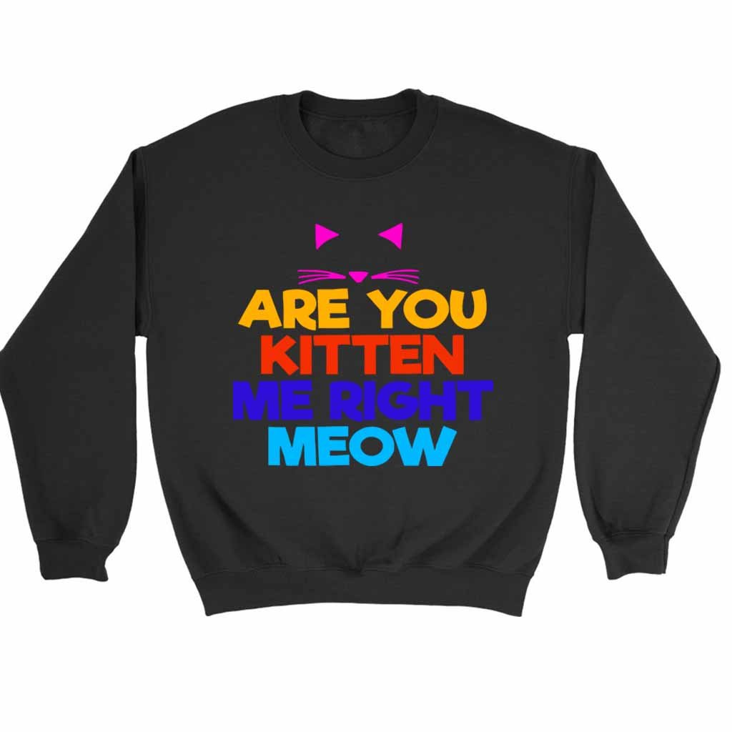 Are You Kitten Me Right Meow Mask Sweatshirt Sweater