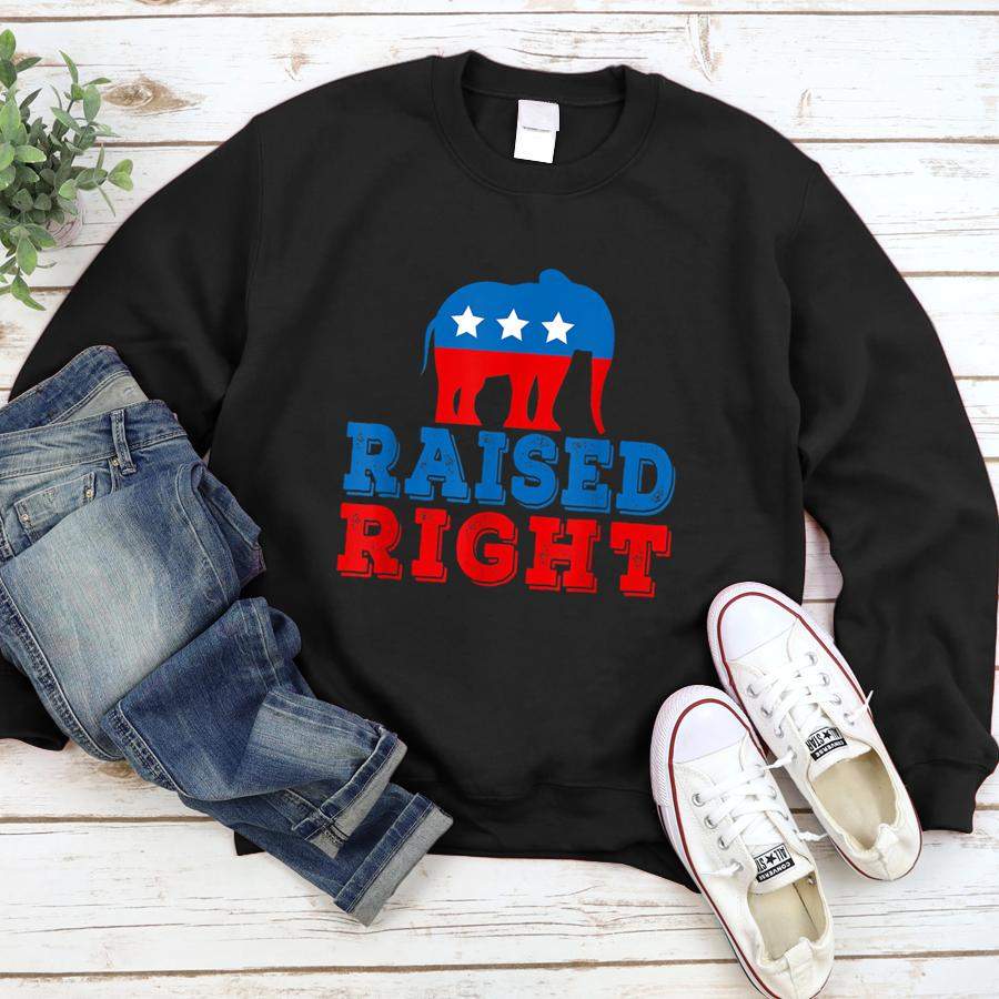 Raised Right Pro Republican Right Political Activist Gift  Sweatshirt