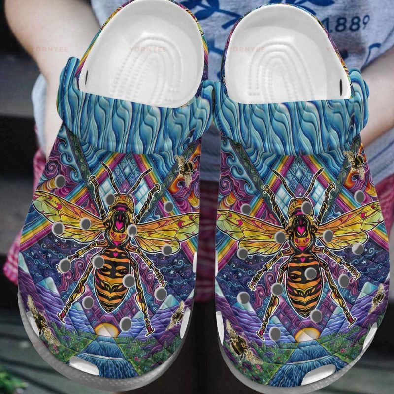 Colorful Bee 12 Gift For Lover Rubber clog Shoes Comfy Footwear