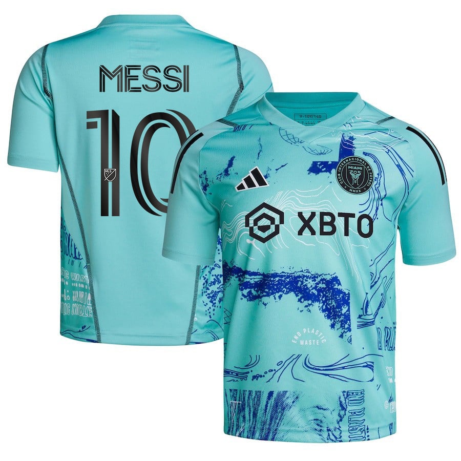 Lionel Messi 10 Inter Miami Fc 2023 One Planet Youth Jersey - Green ...
