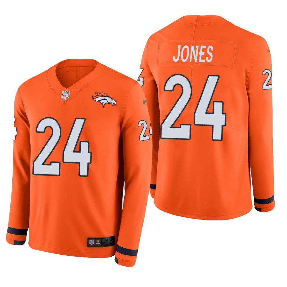 Denver Broncos Adam Jones Therma Long Sleeve Mens Jersey Orange