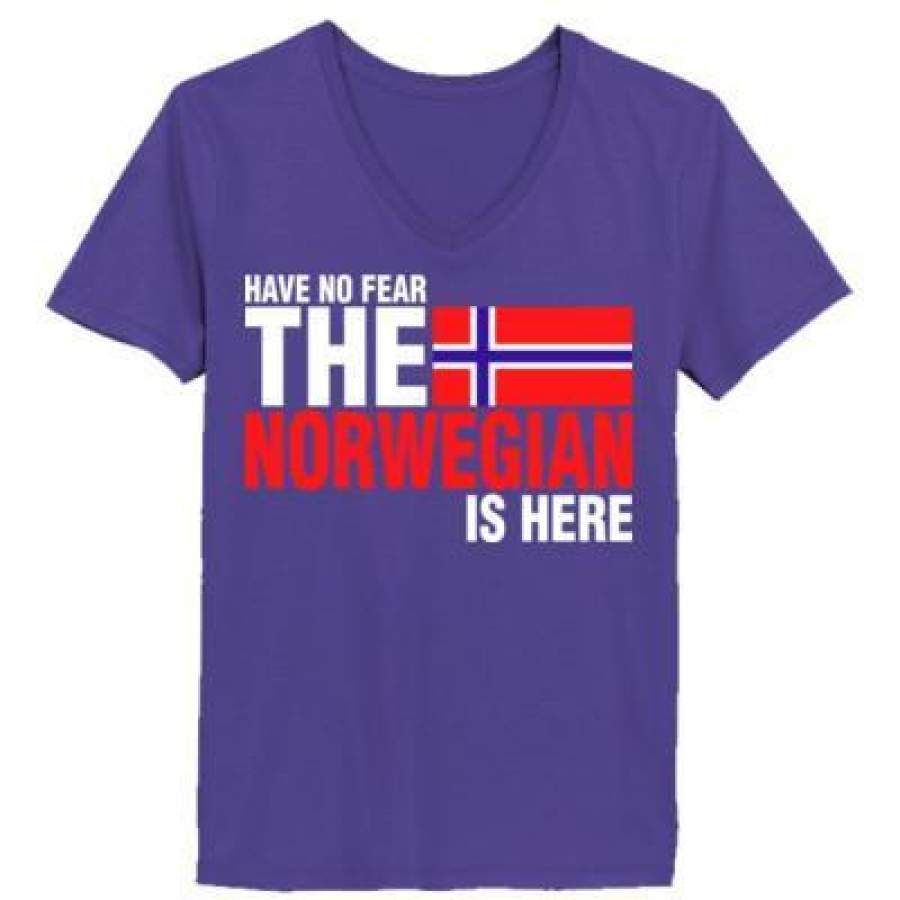 AGR Have No Fear The Norwegian Is Here – Ladies’ V-Neck T-Shirt