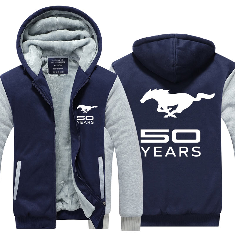 2022 winter printing mustang car logo screw jackets hooded men’s sweatshirts alx