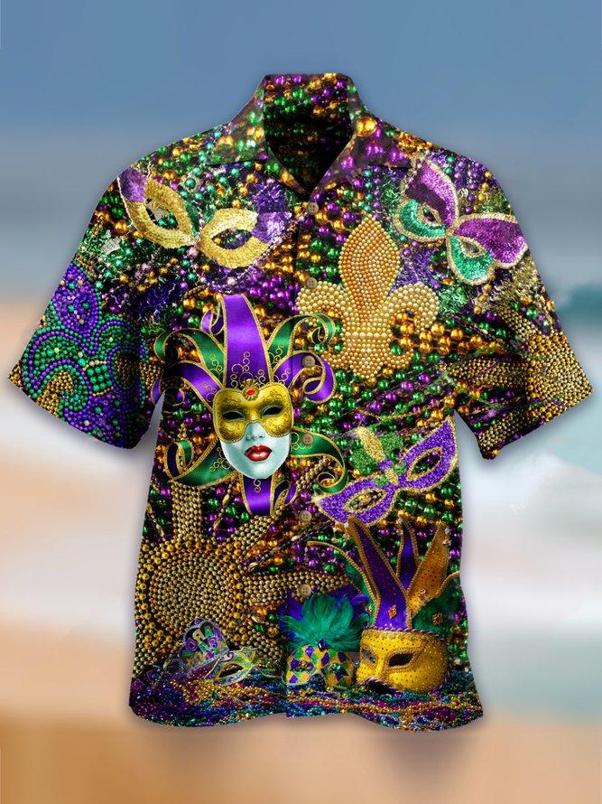 Happy Mardi Gras Unisex Hawaii Shirt Full Size Adult Colorful Ha71963