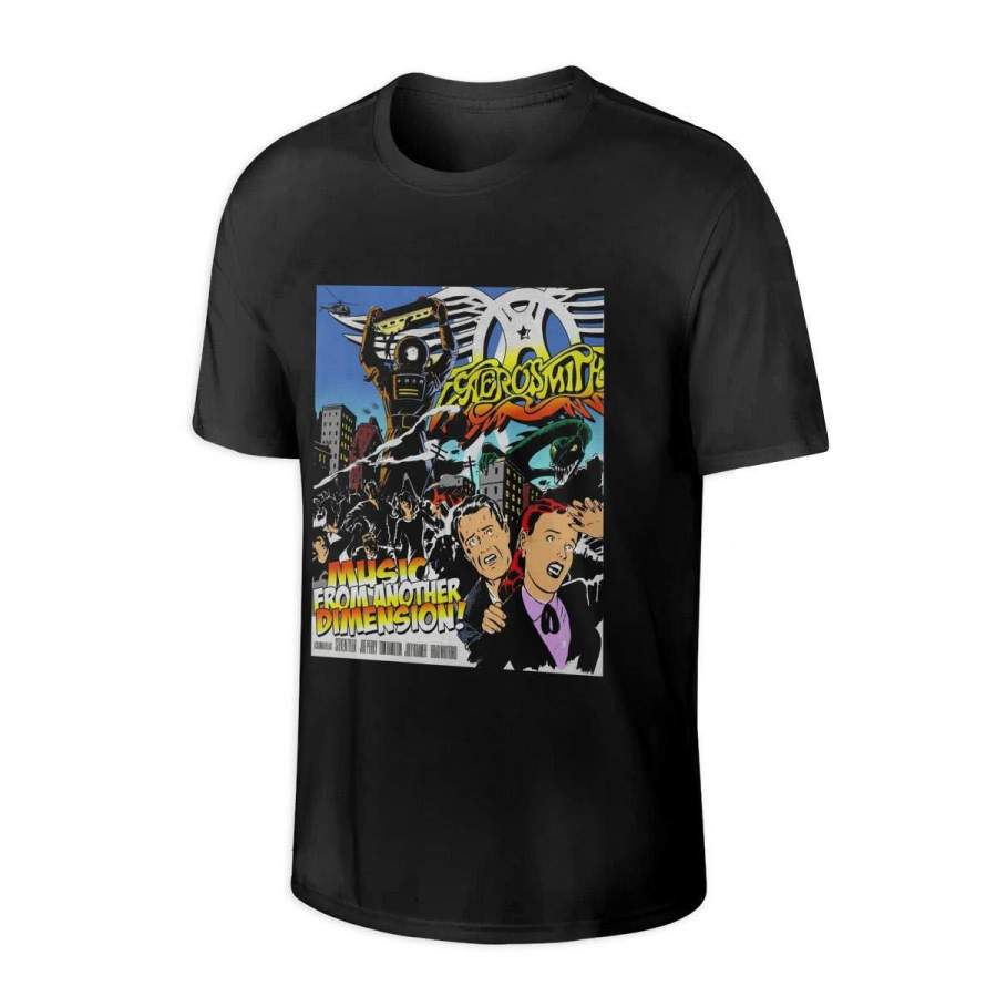 Aerosmith Breathable Men Tops Short Sleeve T-Shirt Black