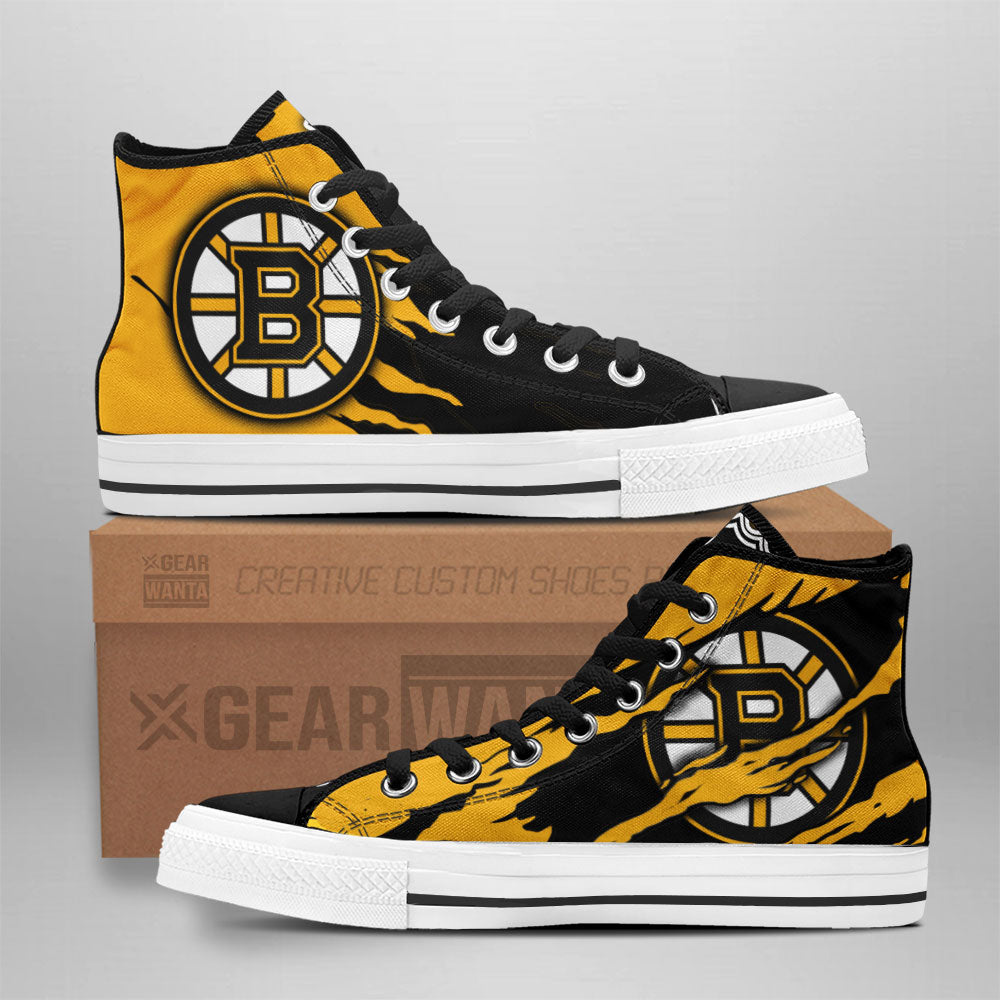 Boston Bruins Shoes Custom High Top Sneakers For Fans