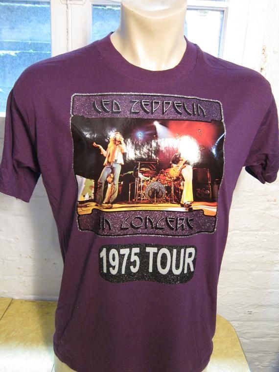 44 Old Stock Dated 1975 Led Zeppelin Shirt Deadstock Unworn Single Sided Screen Stars Shirt