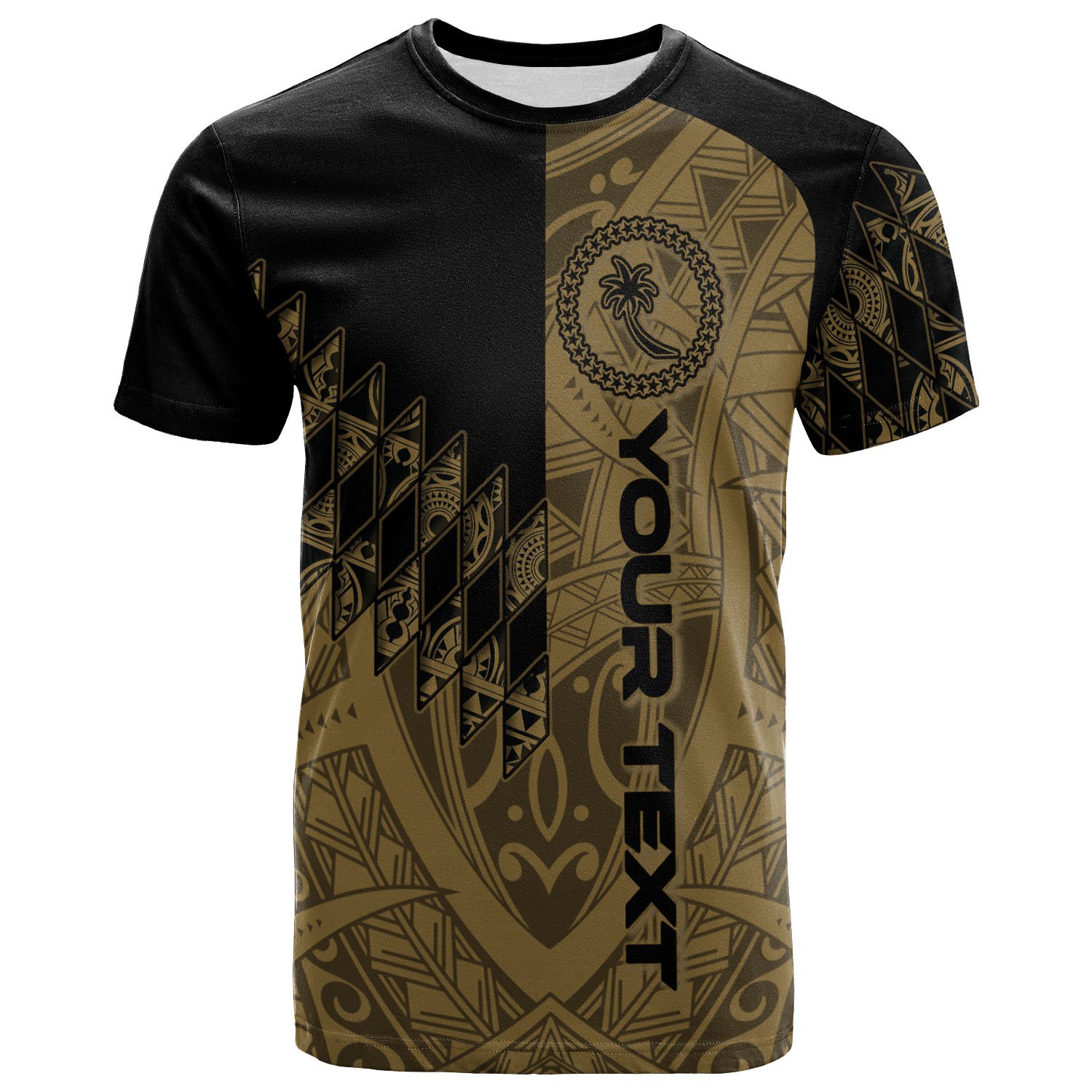 Chuuk T-Shirt – Custom Personalised Gold Color Symmetry Style – BN01