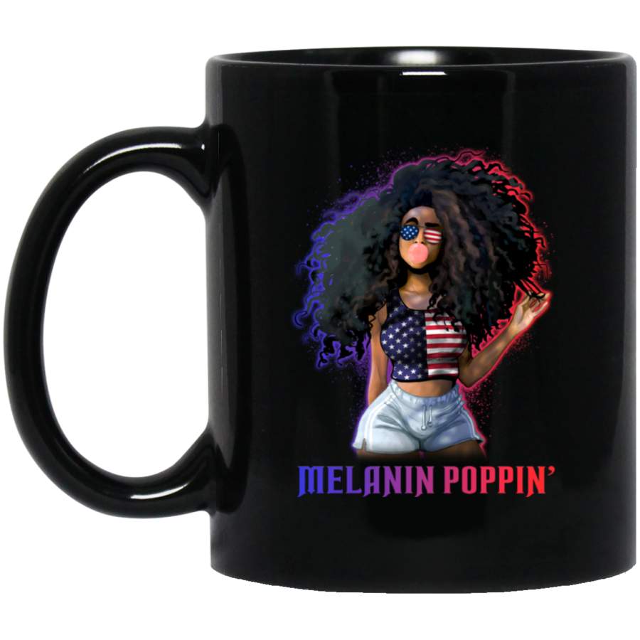 African American Coffee Mug Black Women Melanin Poppin’ 11oz – 15oz Black Mug