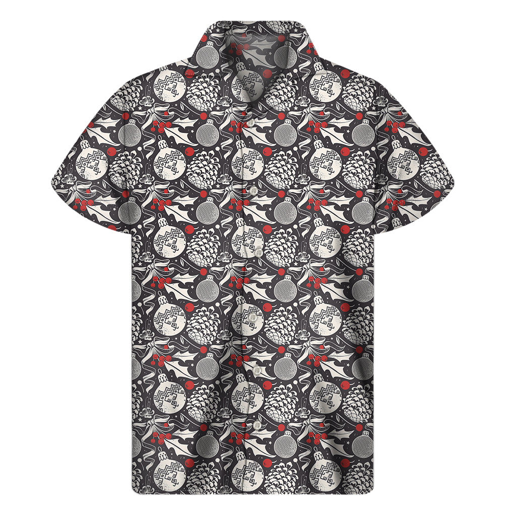 Vintage Christmas Decorations Print Men’S Short Sleeve Shirt