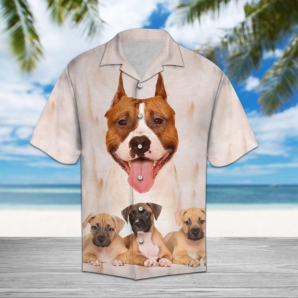 American Staffordshire Terrier Great Aloha Hawaiian Shirt Colorful Short Sleeve Summer Beach Casual Shirt For Men And Women