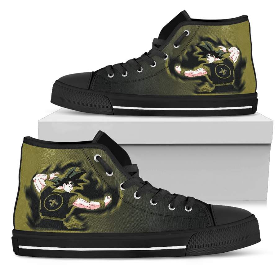 Son Goku Saiyan Power New Orleans Saints High Top Shoes