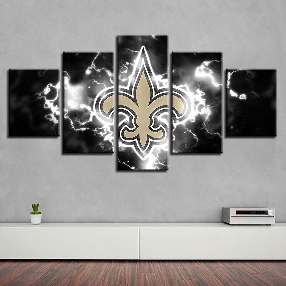 New Orleans Saints Football 5 Panel Canvas Art Wall Decor