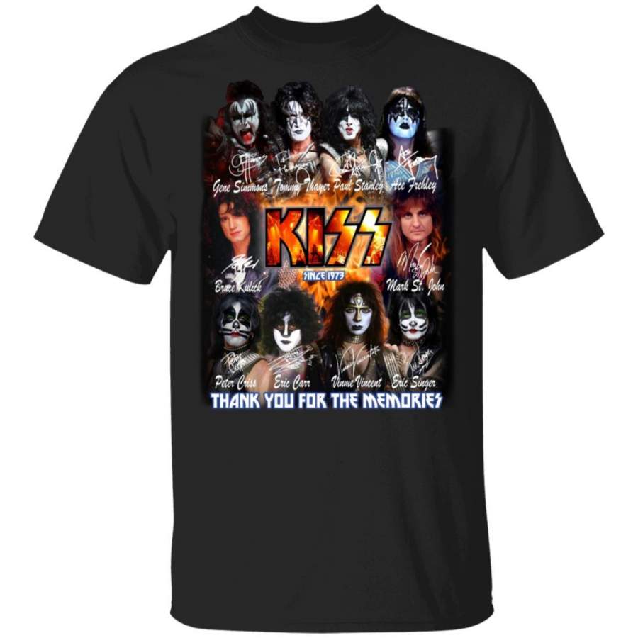 Kiss Shirt Since 973 Kiss Members Signatures T-Shirt