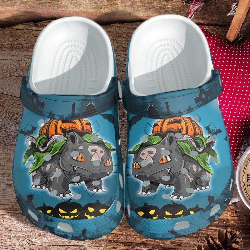 Bulbasaur Pumpkin Halloween Shoes – Anime Outdoor Shoes Gifts