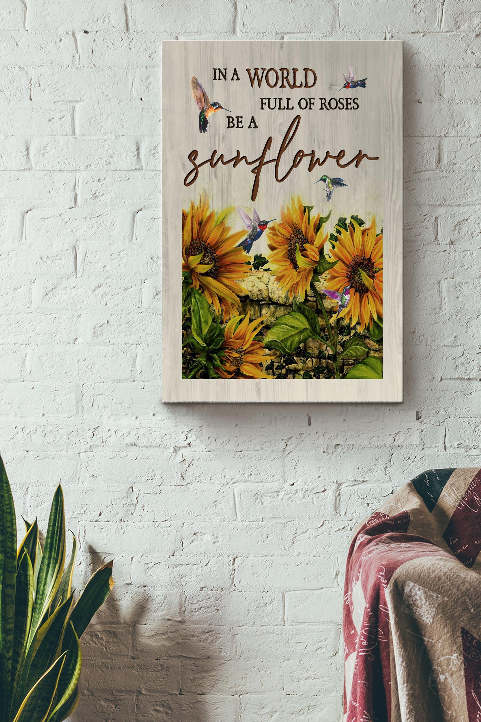 In A World Full Of Roses Poster – Painting Wall Art – Gift For Home Decor, Flower Lover, Bird Feeder Wrapped Canvas