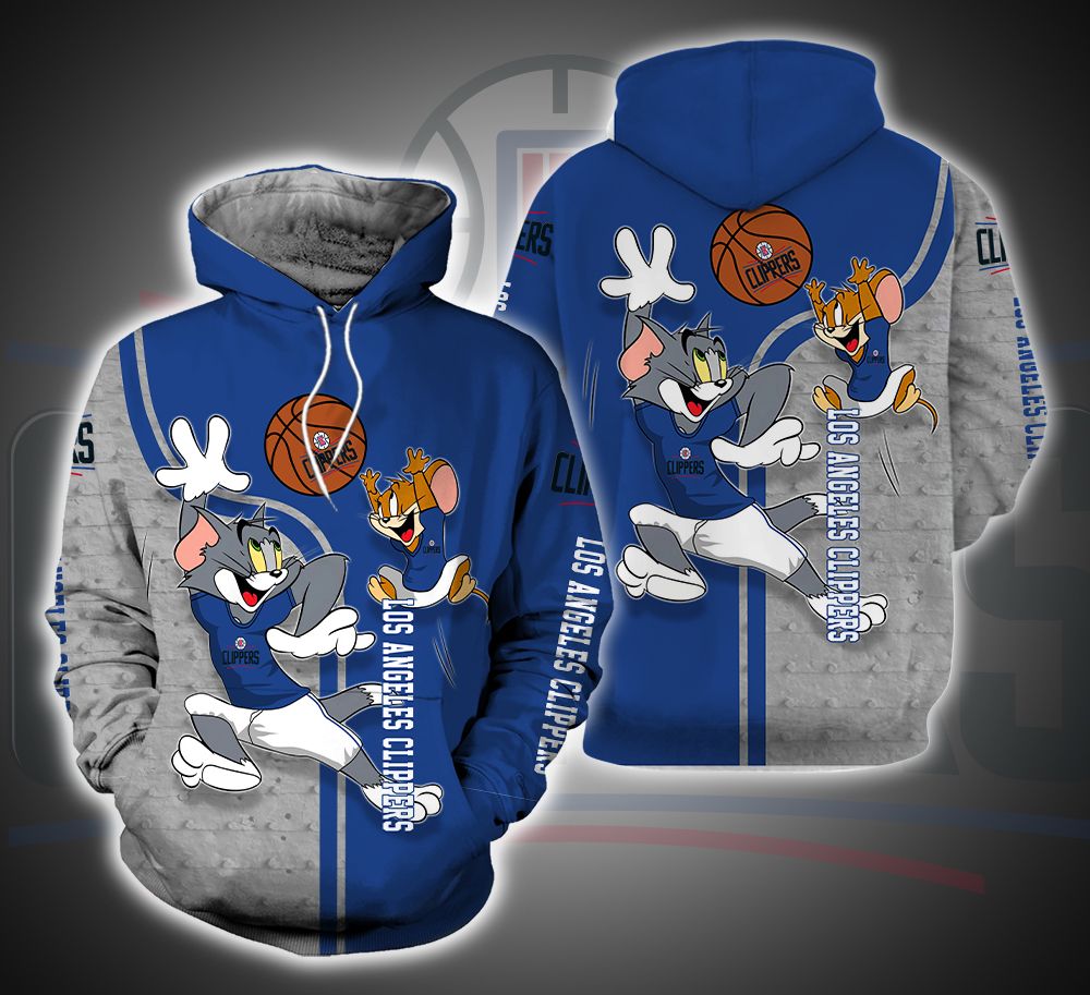 Los Angeles Clippers Ft. Tom and Jerry 3D Printed Hoodie