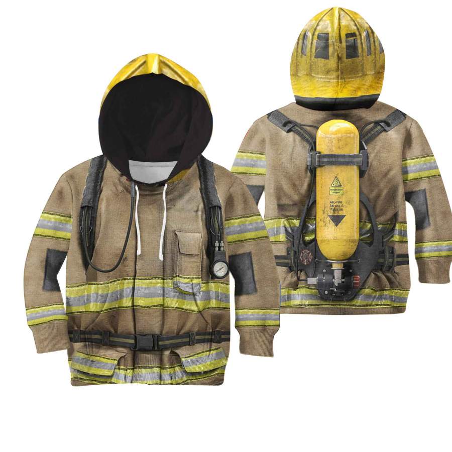 Firefighter Suit 3D All Over Printed Shirts For Kids