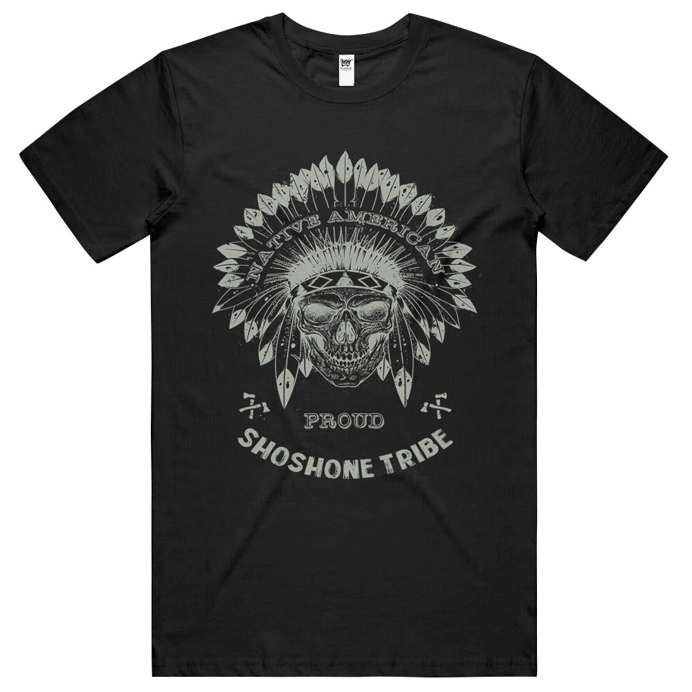 Shoshone Tribe Native American Indian Respect Skull T Shirts