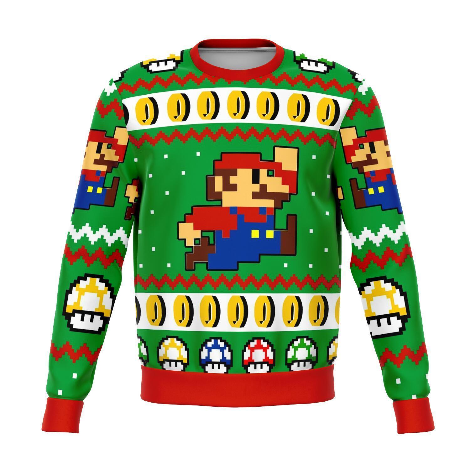 SUPER MARIO JUMP PREMIUM UGLY CHRISTMAS SWEATER – AMAZING GIFT IDEA – THANKSGIVING GIFT