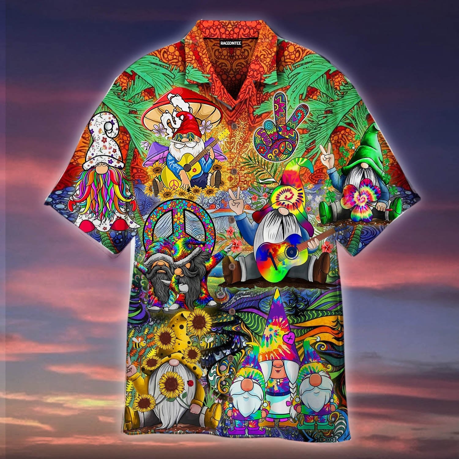 Hippies Gnome Peace Hawaii Shirt For Men Women Adult Ha30401