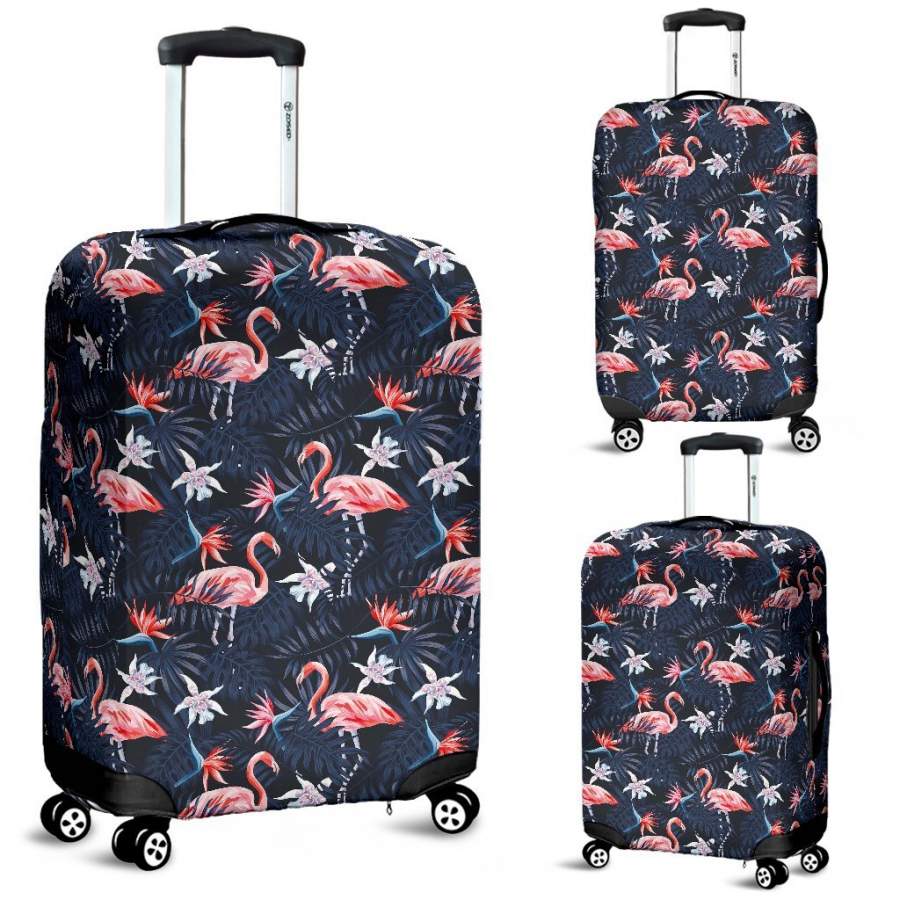 Flamingo Tropical Palm Leaves Hawaii Floral Pattern Print Luggage Cover Protector Ha52141