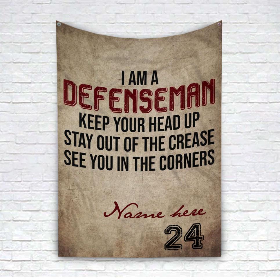 I Am A Defenseman Custom Blanket – Fleece Blanket