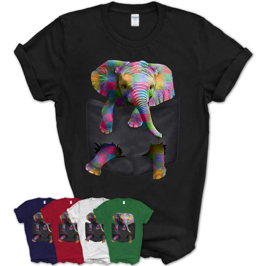 Tiny Elephant In Pocket T-Shirt Save The Elephant T-Shirt