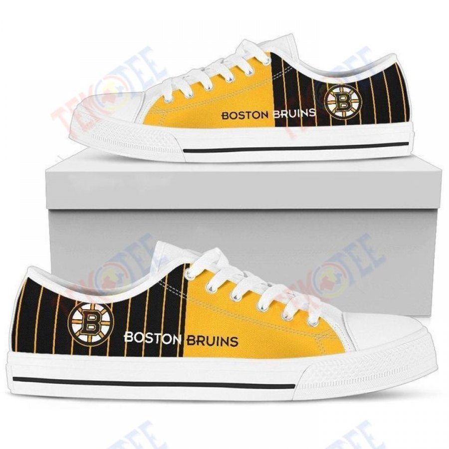 Mens Womens Simple Design Vertical Stripes Boston Bruins Low Top Shoes Custom Print Footwear Converse Sneakers TMT188