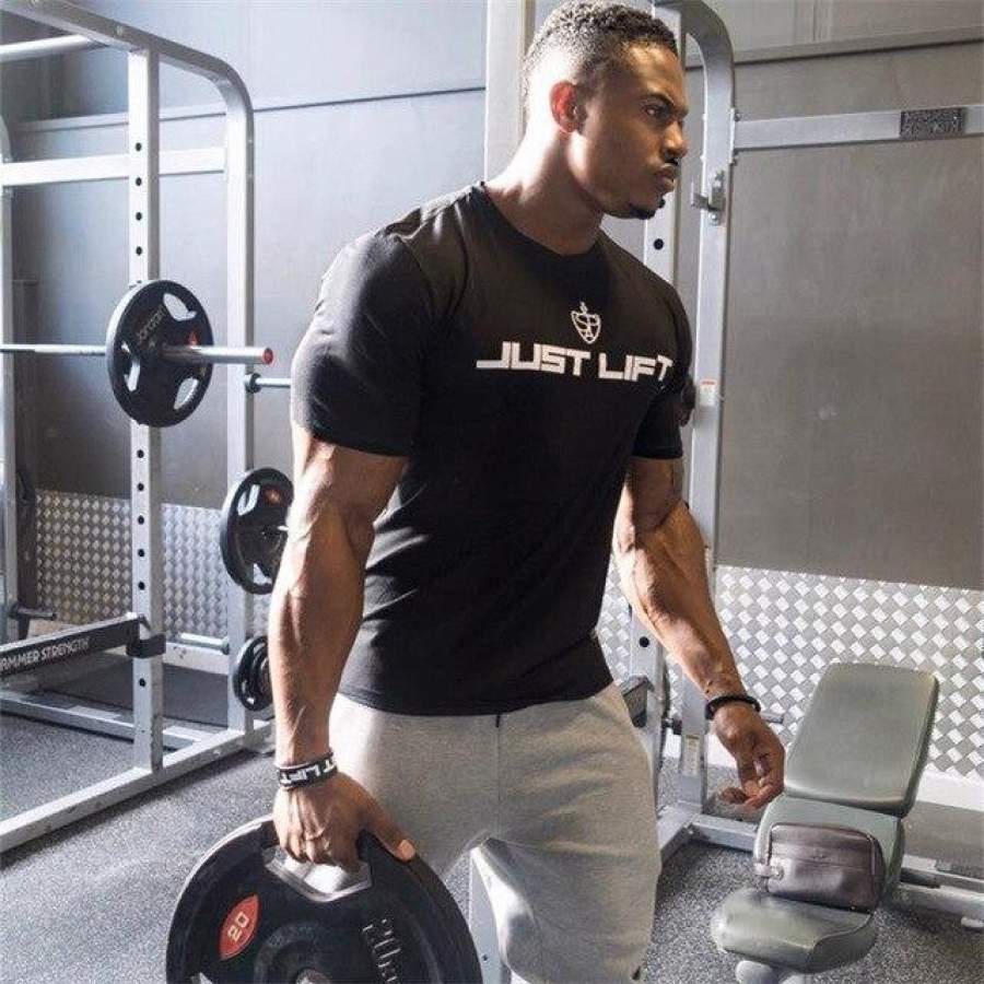 2018 Men Summer Gyms T shirt Fitness Bodybuilding Crossfit Cotton Shirts Short Sleeve Workout Male Casual Tees Tops Clothing