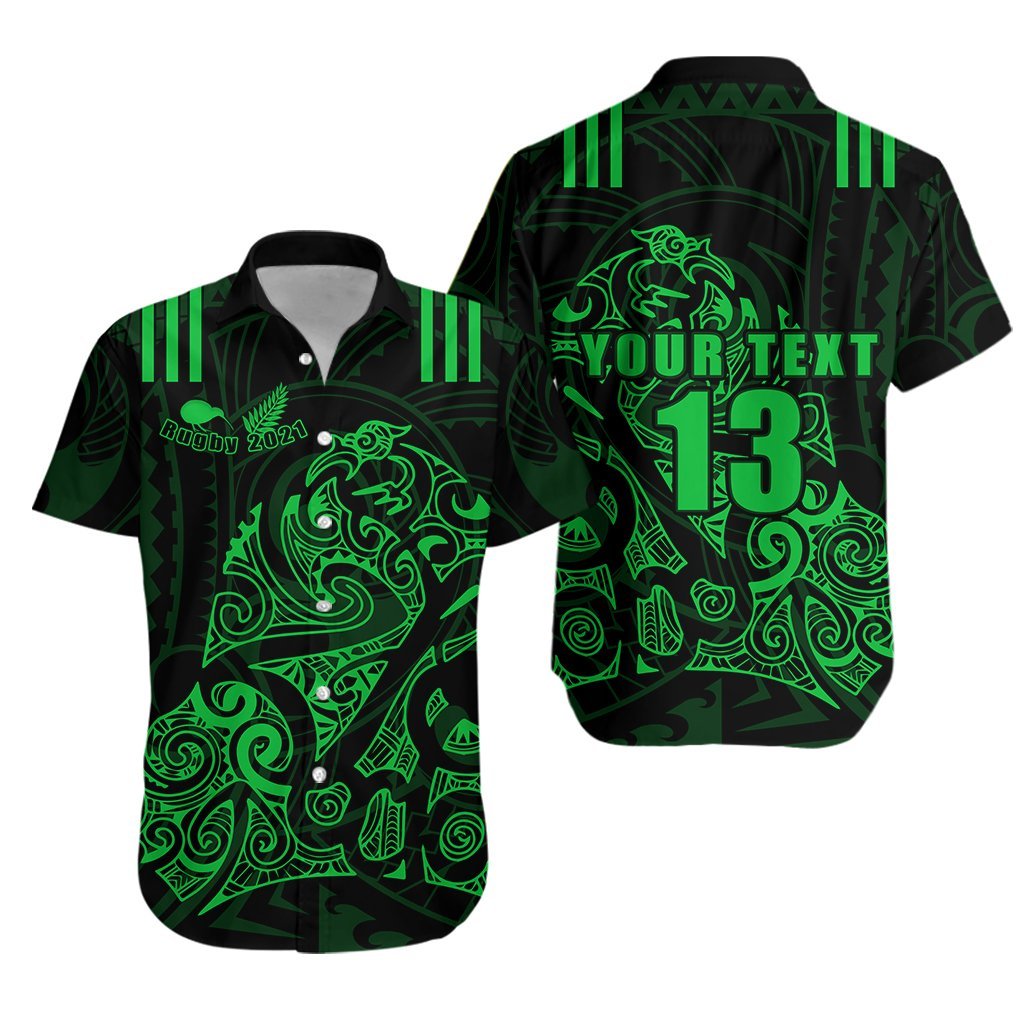 (Custom Personalised) Aotearoa Super Rugby Hawaiian Shirt Maori Kiwi Green – Custom Text And Number