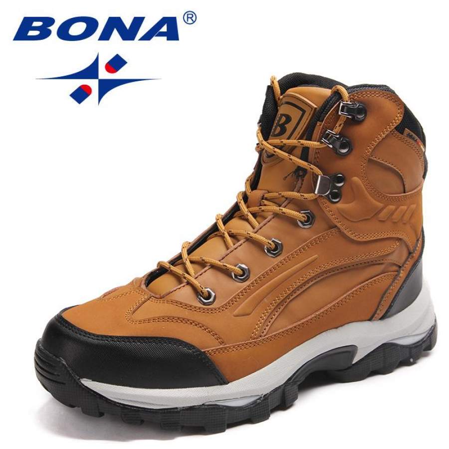 BONA New Arrival Classics Style Men Hiking Shoes Action Leather Men Athletic Shoes Outdoor Jogging Sneakers Fast Free Shipping