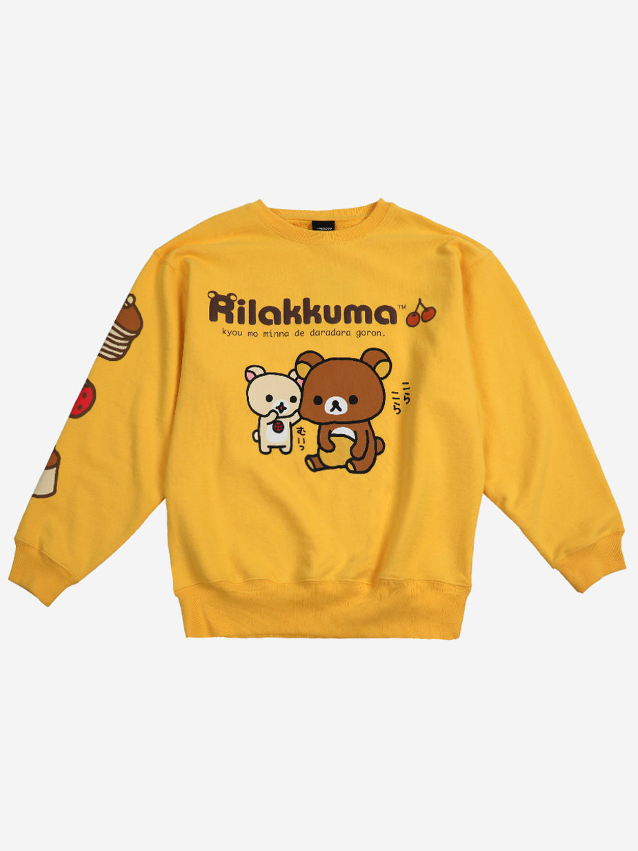 Rilakkuma & Korilakkuma Puff Print Crew Neck Sweatshirt