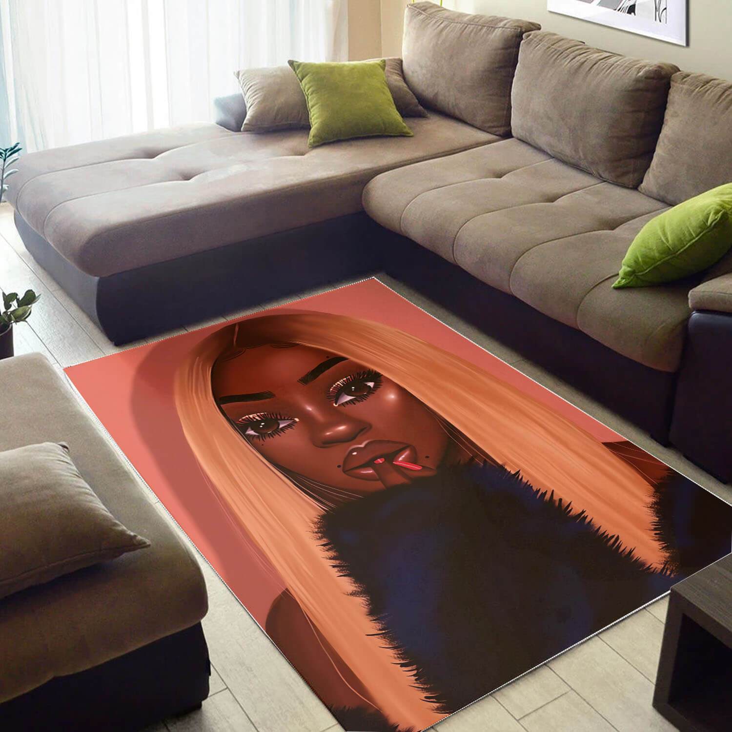 Afrocentric Rugs Pretty Afro American Woman Carpet African Design Afrocentric Decorating Ideas WBG32516