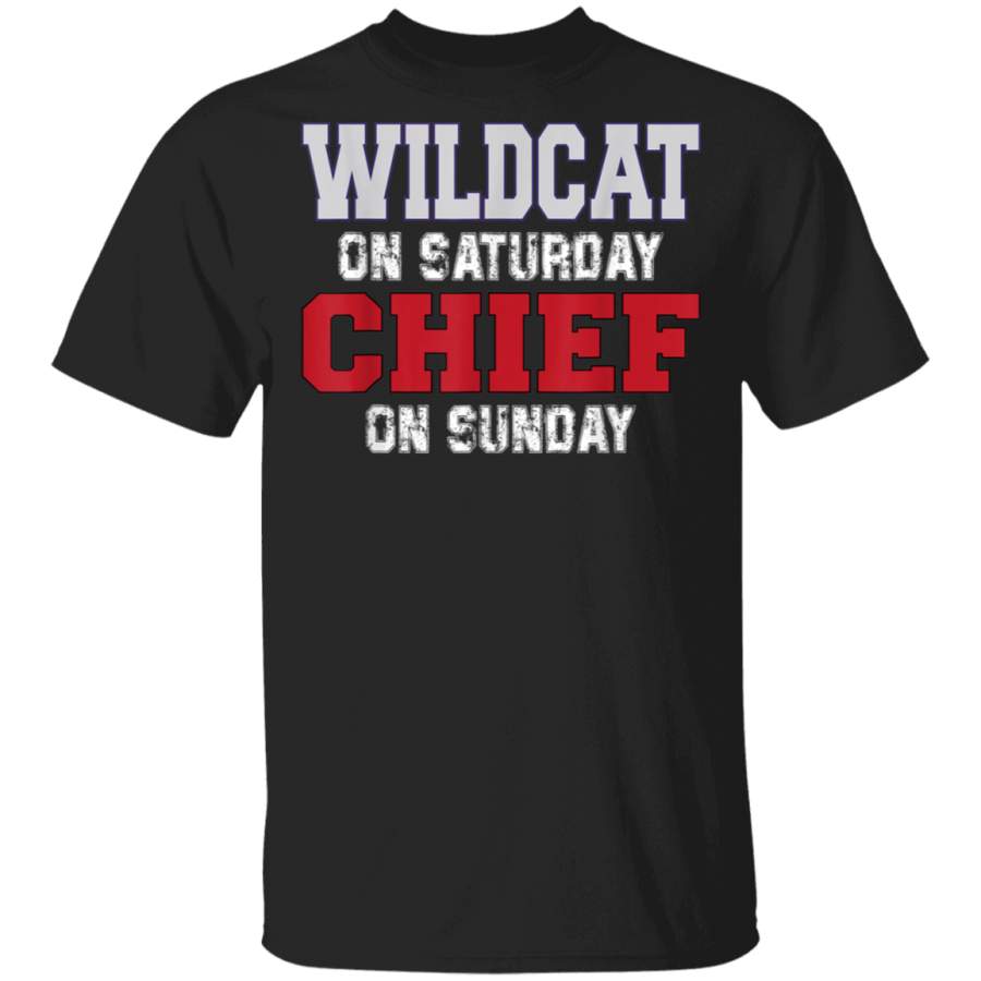 Wildcat on Saturday Chief on Sunday Football Kansas City TShirt