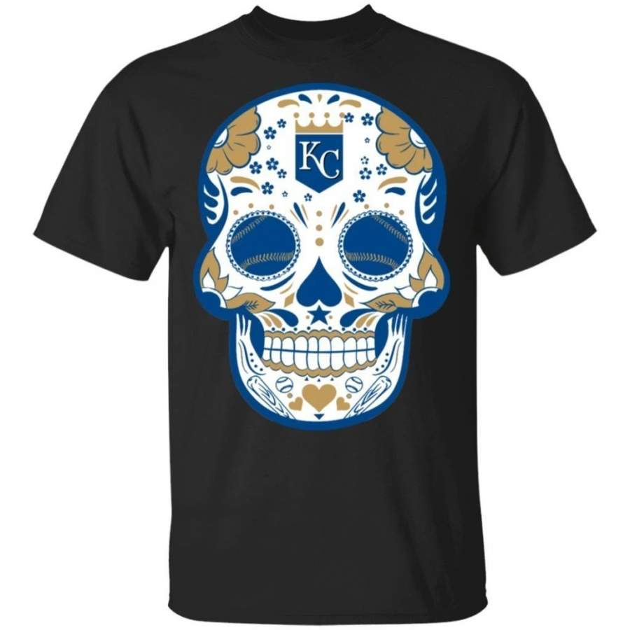 Kansas City Royals Sugar Skull Baseball Team Shirt Fan Gift Idea LT02