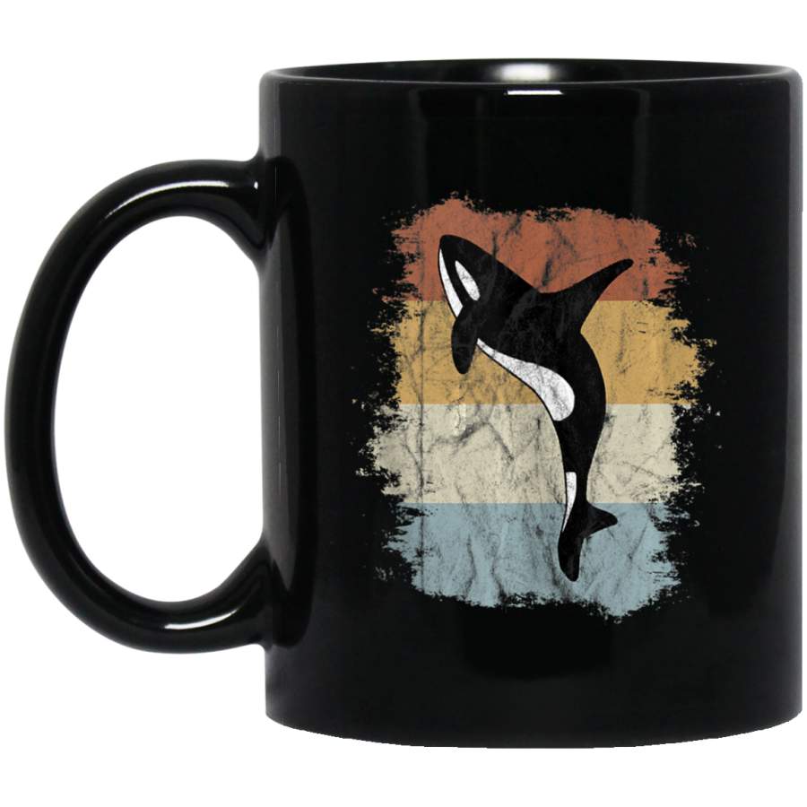 Vintage Whale Art Retro Orca Whale Silhouette Coffee Mug