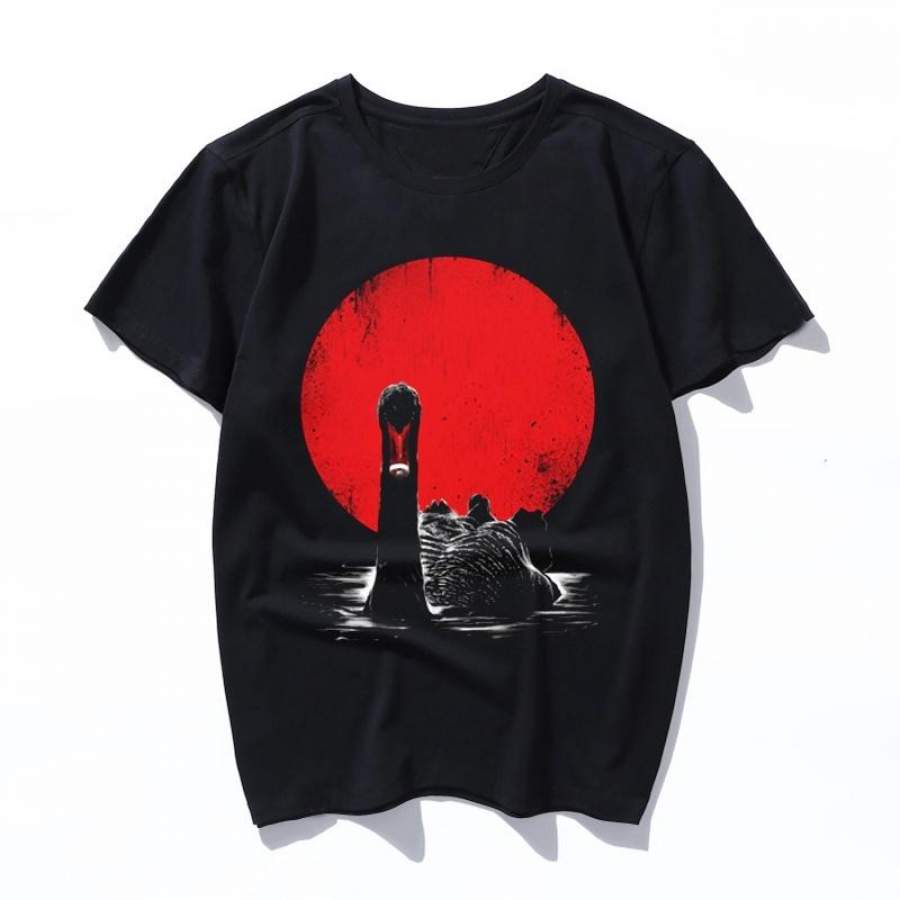 midnight swan Fashion Printed On Short Sleeve Tops & Tees Womens Tshirt Oversized Crewneck Pure Cotton Tee Shirt Mens
