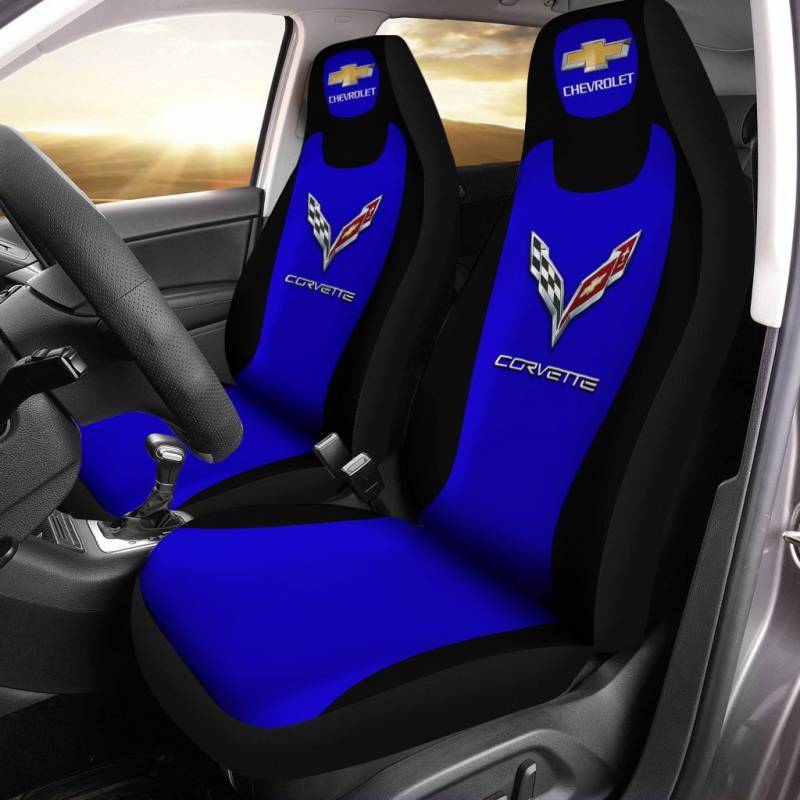 Chevrolet Corvette- NCT Car Seat Cover (Set of 2) Ver2 (Blue)