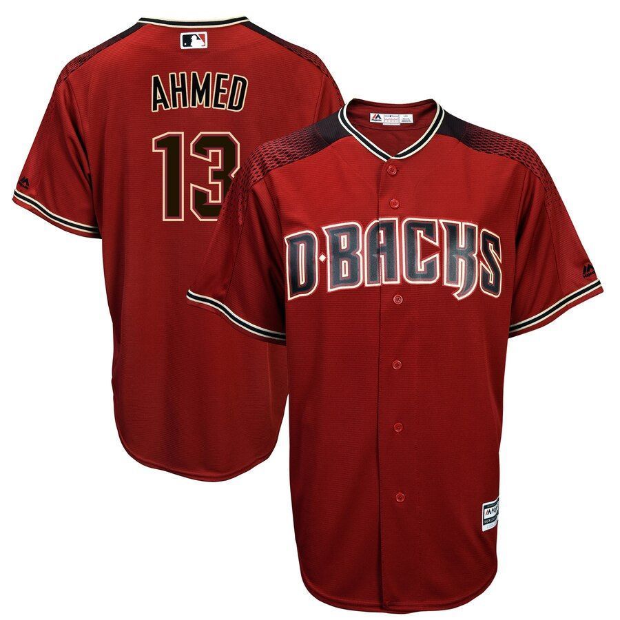 Nick Ahmed Arizona Diamondbacks Majestic Alternate Official Cool Base Player Jersey Redblack 2019