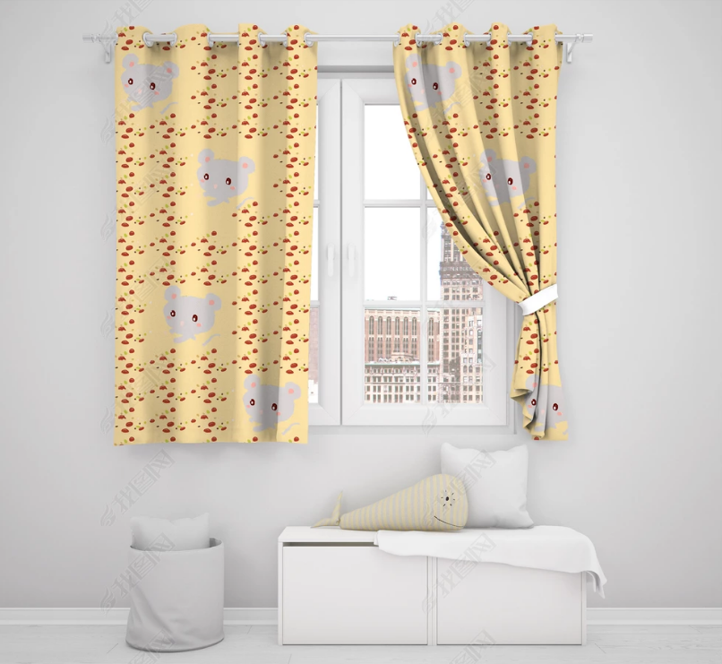 3D Hand Drawn Animal Mouse Mushroom Curtains And Drapes Lqh 31