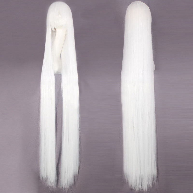 150CM white Long Straight Wig 59” Fiber Hairpiece women Heat Resistant Synthetic Hair anime Cosplay Wigs Halloween Peruca alx