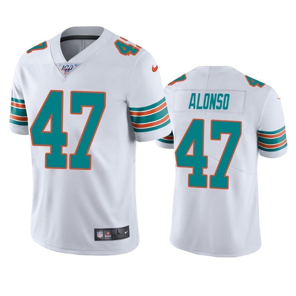 Miami Dolphins Kiko Alonso White 100Th Season Vapor Limited 3D Jersey