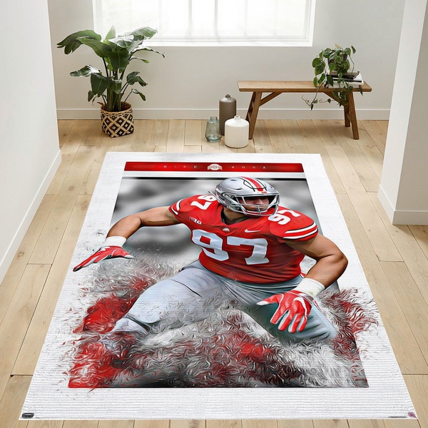 Collegiate The Ohio State University Nick Bosa 20 Rug Living Room Rug US Gift Decor