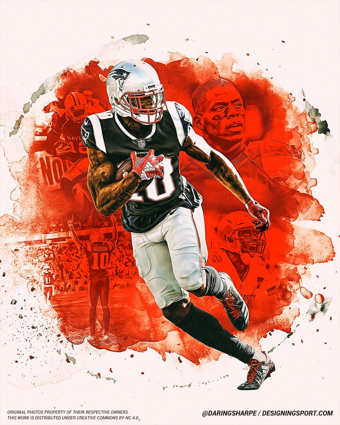 Josh Gordon# 10 New England Patriots Poster Canvas poster canvas