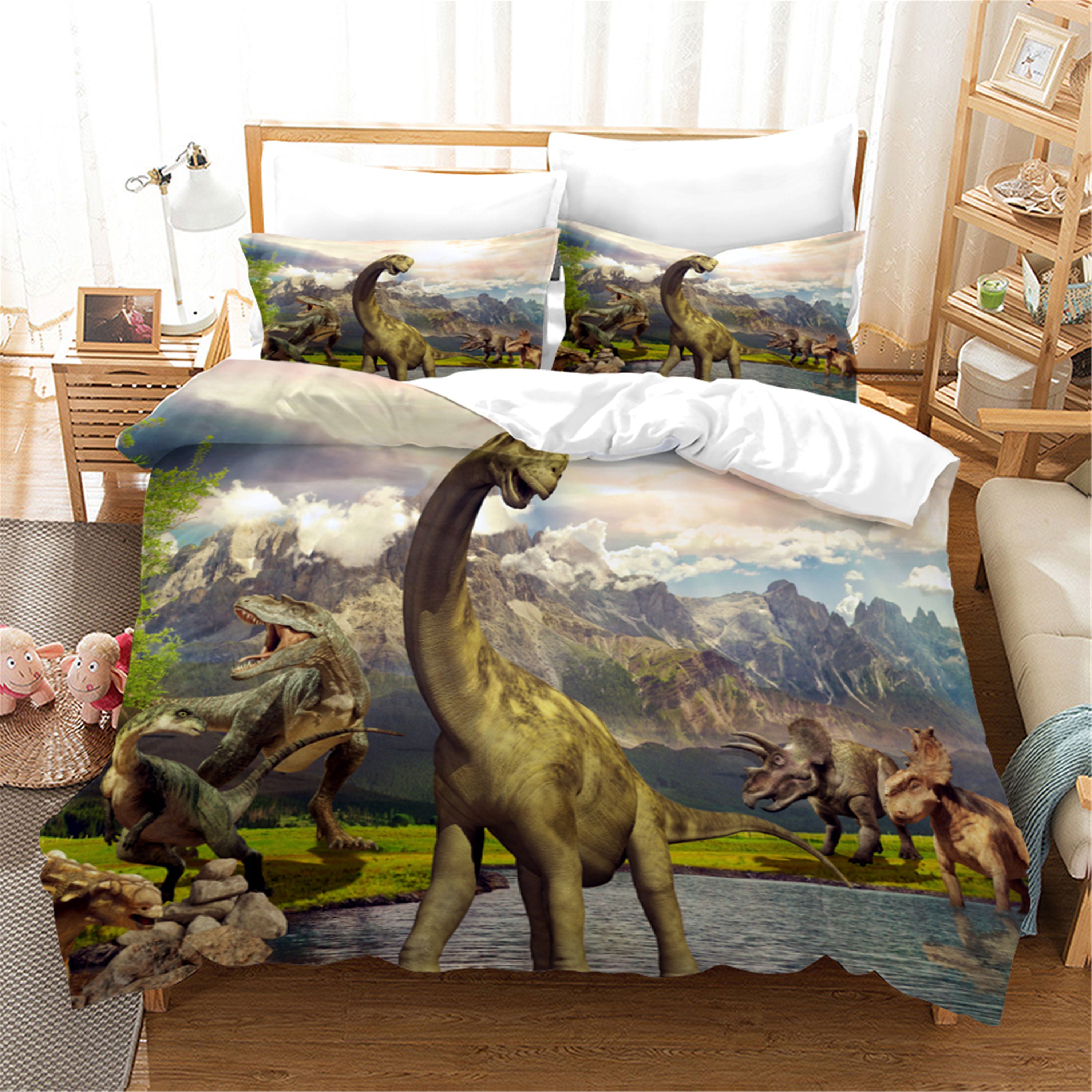 3D Dinosaur Jurassic Park Quilt Cover Set Bedding Set Duvet Cover Pillowcases 117