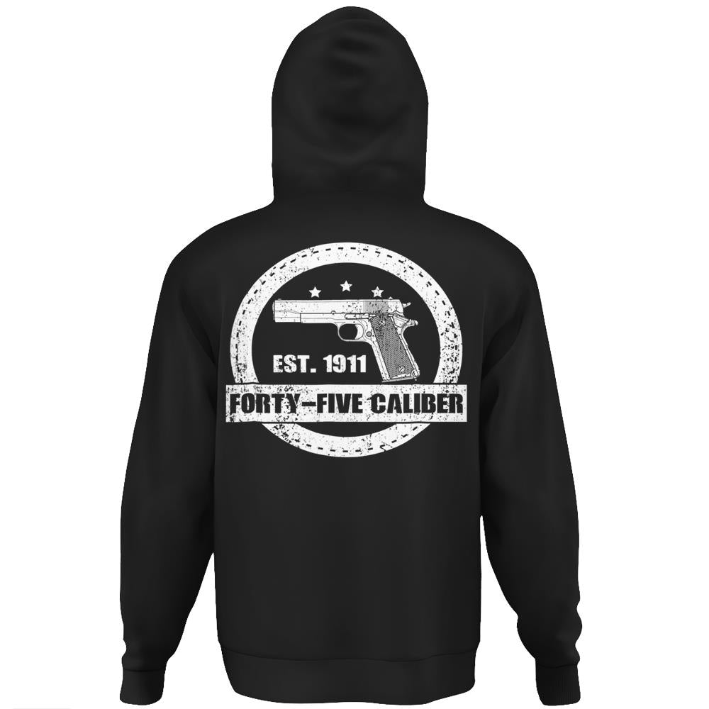 1911 Gun- Vintage Design Hoodie Print On Back