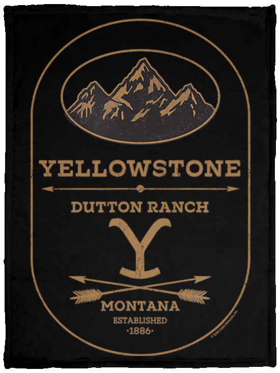 Yellowstone Dutton Ranch Label Fleece Blanket