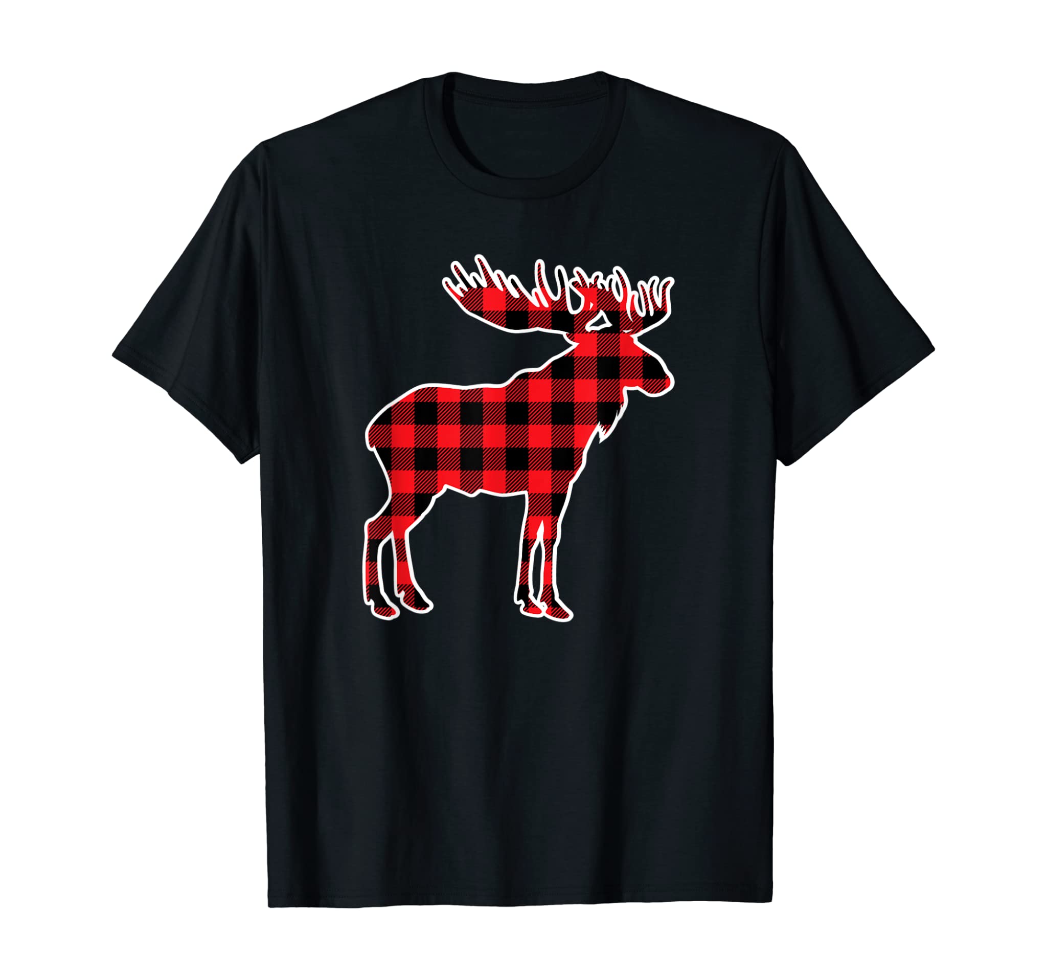 Moose Red Buffalo Plaid Matching Pajama Family Gift T-Shirt